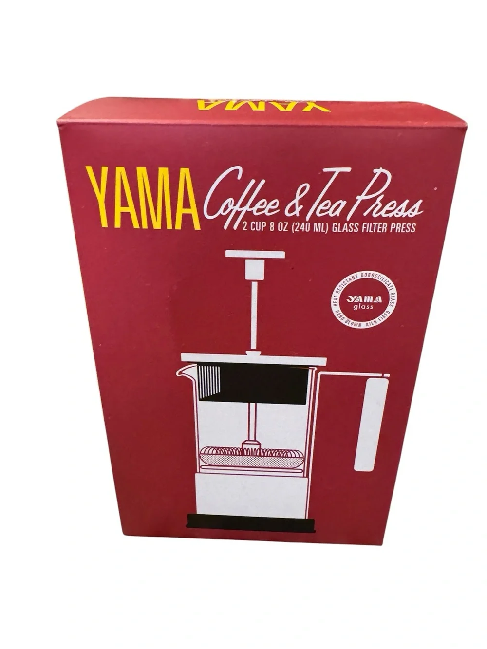 Yama glass 2 cup coffee press NEW